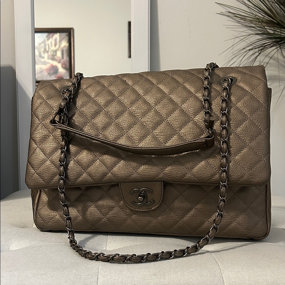 Chanel Quilted Tan Shoulder Bag